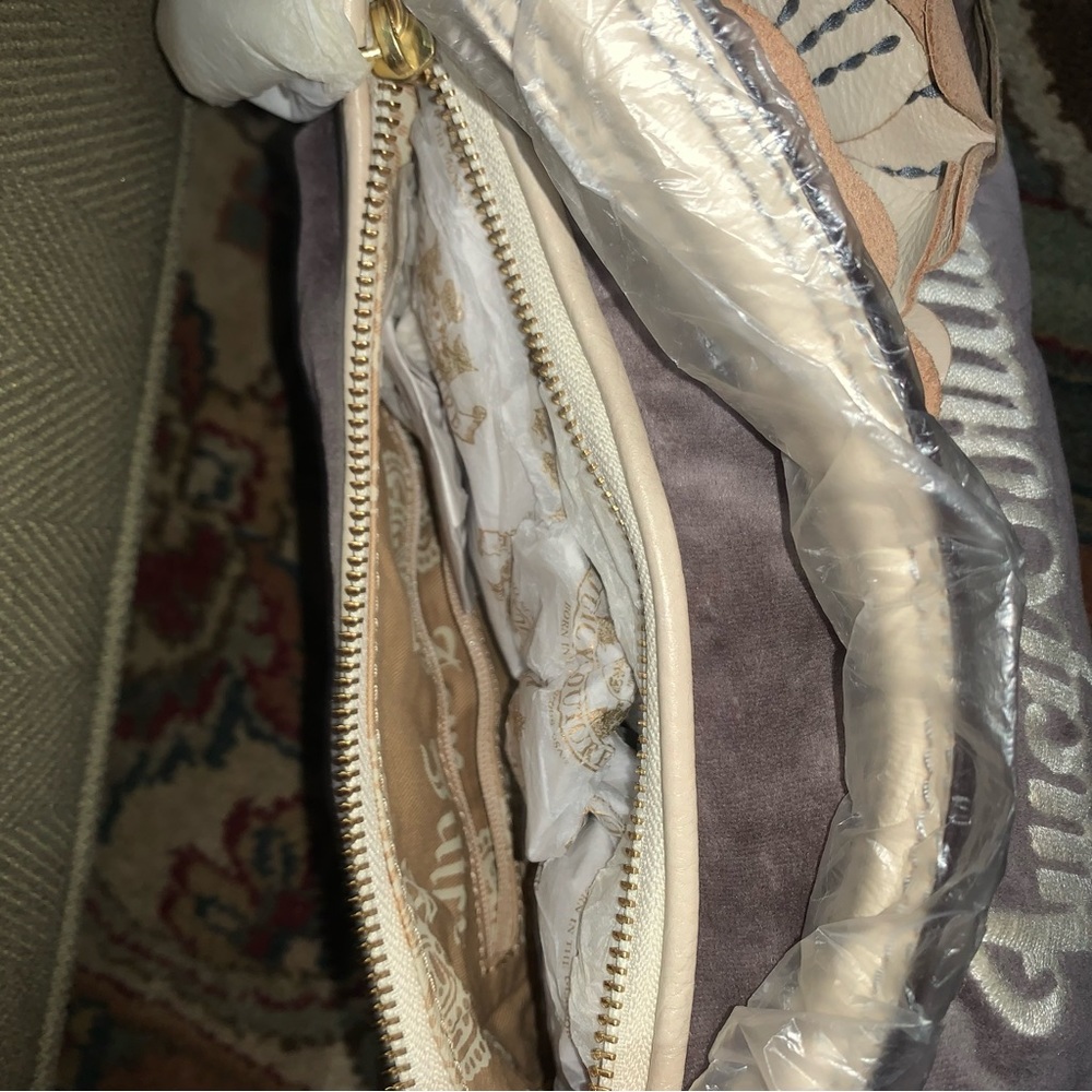 Juicy Couture Pam & Gela Small Flowers Hobo Velour Handbag Gray Retro NWT - Picture 5 of 5